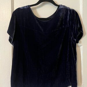 Midnight Navy Blue Short Sleeve Jcrew Velvet